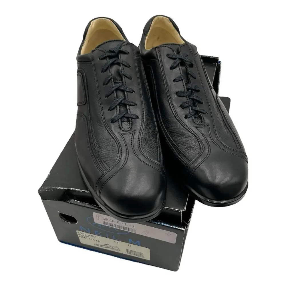 Neil M Mens Lace Up Shoes‎ San Diego 11D Black Leather Comfort Quality NIB